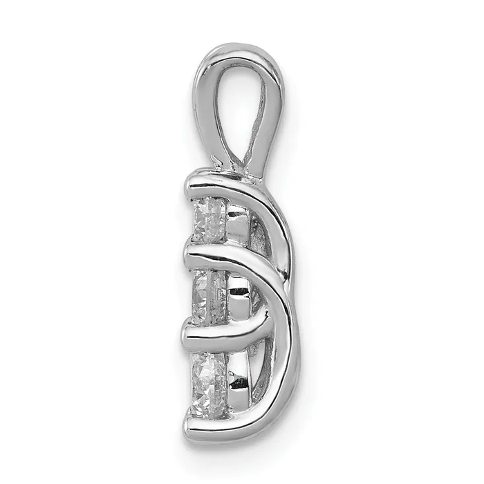 Goldia Necklaces 14k White Gold 12 Ct Lab Grown Diamond VSSI G Three Stone Pendant