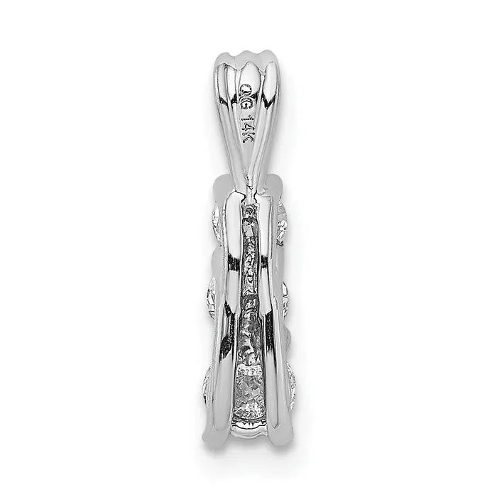 Goldia Necklaces 14k White Gold 12 Ct Lab Grown Diamond VSSI G Three Stone Pendant