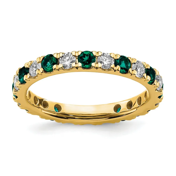 Goldia Rings 14k Yellow Gold 78 Ct Lab Grown Diamond VSSI G and Lab Created Alexandrite Eternity Band Ring Goldia Rings 14k Yellow Gold 78 Ct Lab Grown Diamond VSSI G and Lab Created Alexandrite Eternity Band Ring