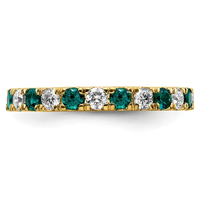 Goldia Rings 14k Yellow Gold 78 Ct Lab Grown Diamond VSSI G and Lab Created Alexandrite Eternity Band Ring