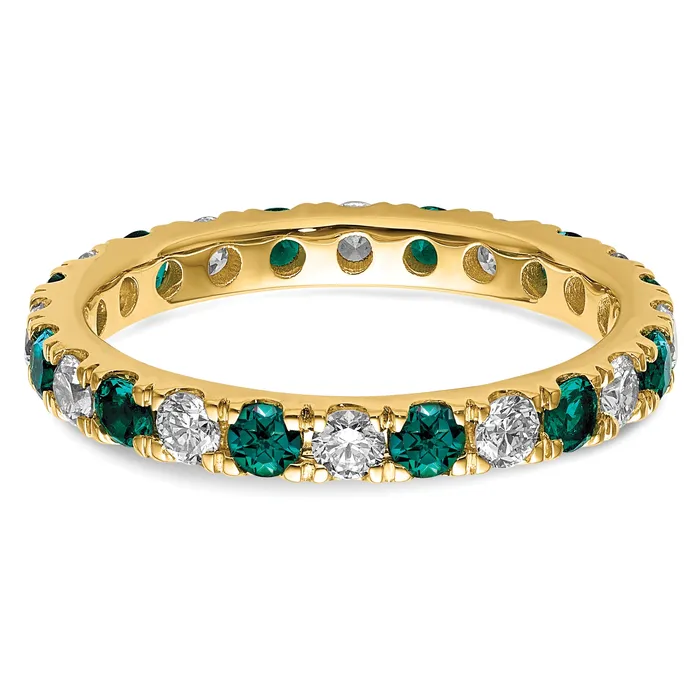 Goldia Rings 14k Yellow Gold 78 Ct Lab Grown Diamond VSSI G and Lab Created Alexandrite Eternity Band Ring