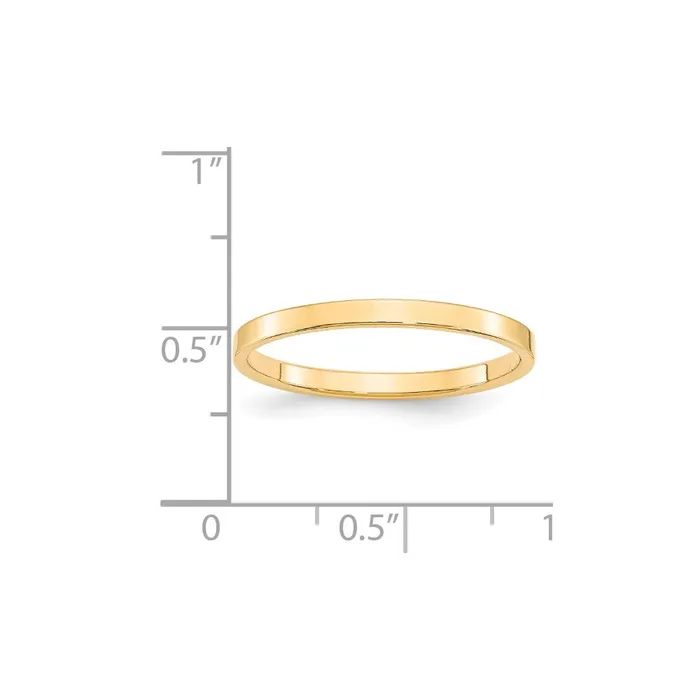 Goldia Rings Solid 14K Yellow Gold 2mm Light Weight Flat MensWomens Wedding Band Ring Size 125 Goldia Rings Solid 14K Yellow Gold 2mm Light Weight Flat MensWomens Wedding Band Ring Size 125