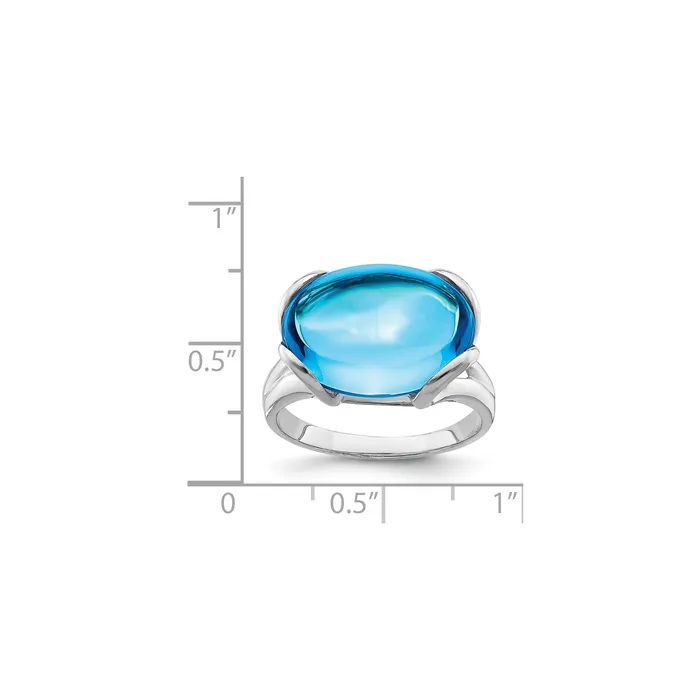 Goldia Rings Sterling Silver Rhodium Oval Blue Topaz Gemstone Birthstone Ring Fine Jewelry Gift for Her Goldia Rings Sterling Silver Rhodium Oval Blue Topaz Gemstone Birthstone Ring Fine Jewelry Gift for Her