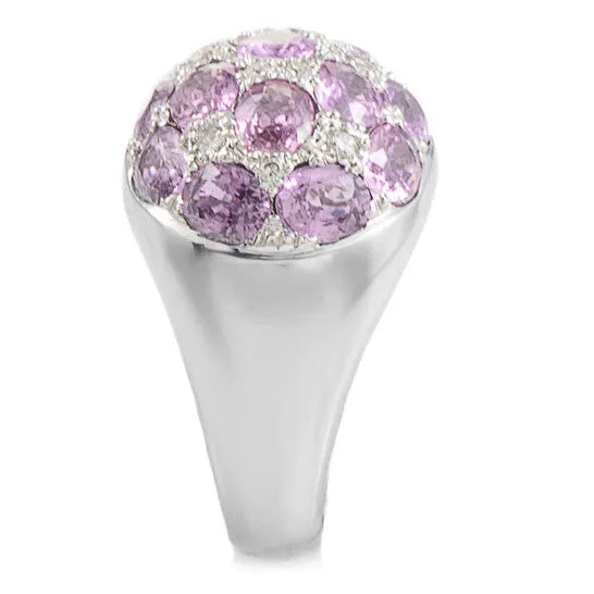 JMS always Rings Original PreOwned Tiffany Co 18K White Gold Pink Tourmaline Diamond Dome Ring