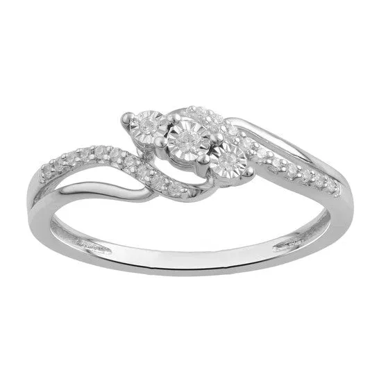 Original DiamondMuse 010 cttw Diamond Sterling Silver 3 Stone Engagement Ring for Women JMS always Rings Original DiamondMuse 010 cttw Diamond Sterling Silver 3 Stone Engagement Ring for Women JMS always Rings