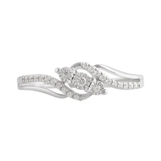 Original DiamondMuse 010 cttw Diamond Sterling Silver 3 Stone Engagement Ring for Women JMS always Rings Original DiamondMuse 010 cttw Diamond Sterling Silver 3 Stone Engagement Ring for Women JMS always Rings