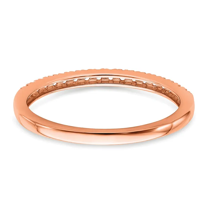 Pure Serenity 14k Rose Gold 16 Ct Lab Grown Diamond VSSI G Wedding Band Ring Goldia Rings