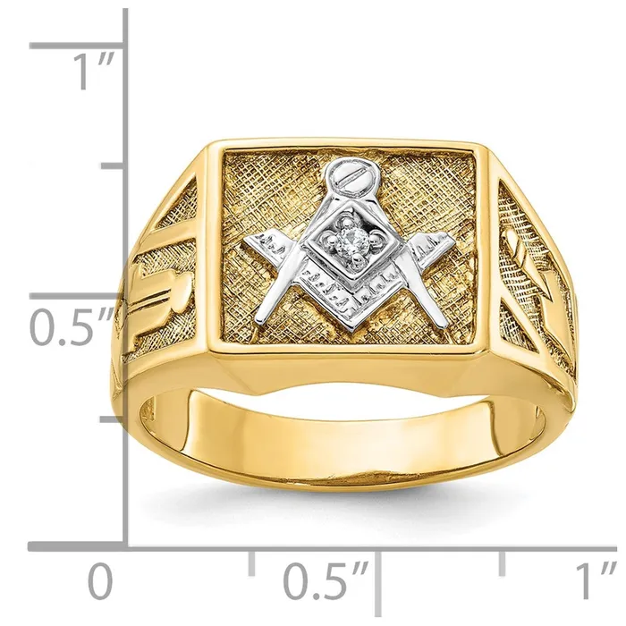 Rings Goldia 14k Yellow u0026 Rhodium Gold Mens Polished and Textured Blue Lodge Master Masonic Ring Mounting