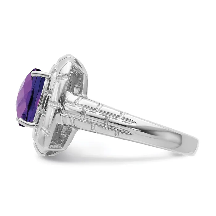 Rings Goldia Sterling Silver Rhodiumplated CheckerCut Amethyst Ring