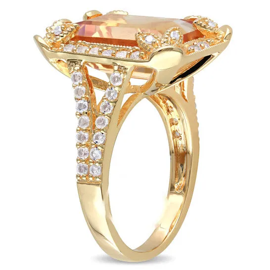 Rings Original Amour Yellow Silver 004 CT Diamond TW And 7 35 CT TGW Citrine White Topaz Fashion Ring JMS always Rings Original Amour Yellow Silver 004 CT Diamond TW And 7 35 CT TGW Citrine White Topaz Fashion Ring JMS always