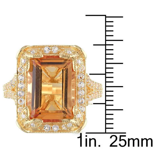 Rings Original Amour Yellow Silver 004 CT Diamond TW And 7 35 CT TGW Citrine White Topaz Fashion Ring JMS always Rings Original Amour Yellow Silver 004 CT Diamond TW And 7 35 CT TGW Citrine White Topaz Fashion Ring JMS always