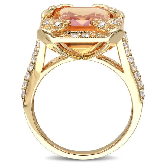 Rings Original Amour Yellow Silver 004 CT Diamond TW And 7 35 CT TGW Citrine White Topaz Fashion Ring JMS always Rings Original Amour Yellow Silver 004 CT Diamond TW And 7 35 CT TGW Citrine White Topaz Fashion Ring JMS always