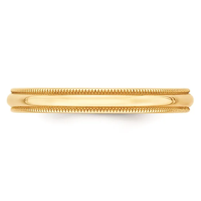Solid 18K Yellow Gold 3mm Light Weight Milgrain Half Round MensWomens Wedding Band Ring Size 85 Goldia Rings Solid 18K Yellow Gold 3mm Light Weight Milgrain Half Round MensWomens Wedding Band Ring Size 85 Goldia Rings