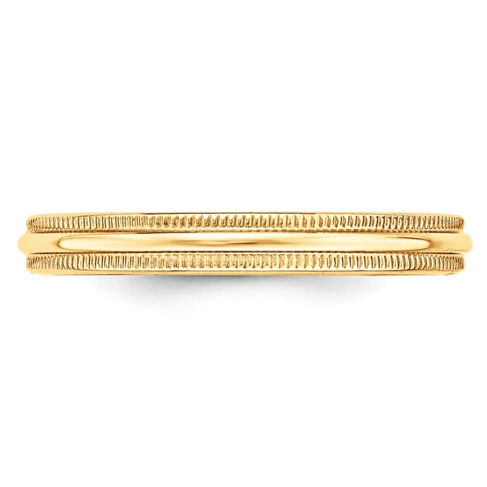 Solid 18K Yellow Gold 3mm Light Weight Milgrain Half Round MensWomens Wedding Band Ring Size 85 Goldia Rings Solid 18K Yellow Gold 3mm Light Weight Milgrain Half Round MensWomens Wedding Band Ring Size 85 Goldia Rings