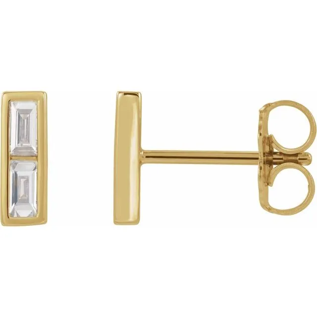 14K Yellow 14 CTW Diamond Bar Earrings TreasureFineJewelers Earrings