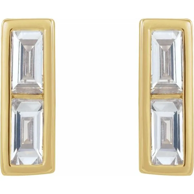 14K Yellow 14 CTW Diamond Bar Earrings TreasureFineJewelers Earrings