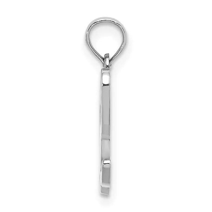 Charm Necklaces 10K White Gold Polished L Script Initial Charm TreasureFineJewelers