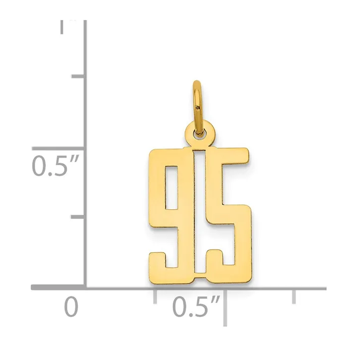 Charm Necklaces TreasureFineJewelers 14k Small Elongated Number 95 Charm