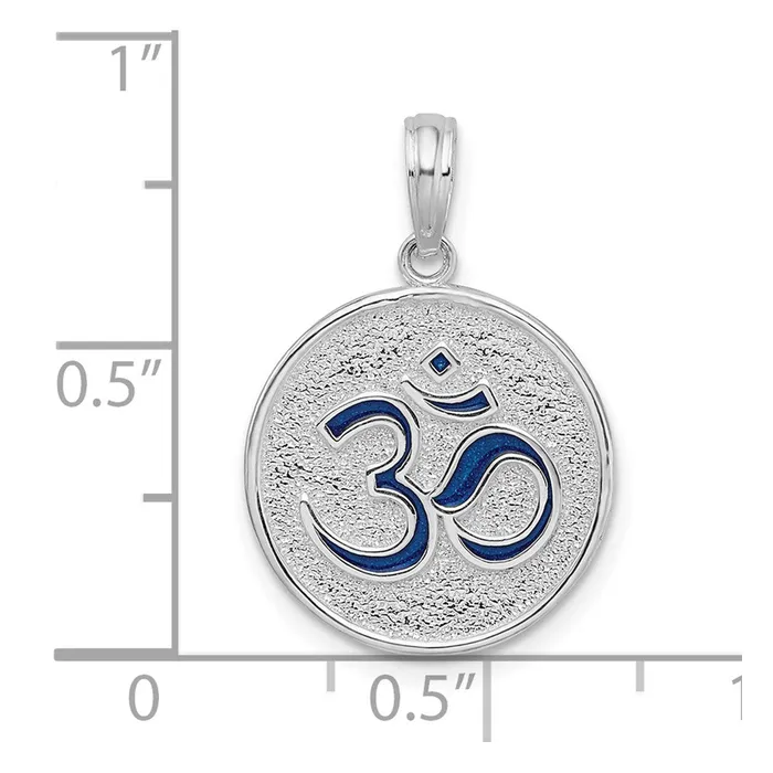 Necklaces TreasureFineJewelers Sterling Silver Polished Reversible Enameled OhmLotus Pendant