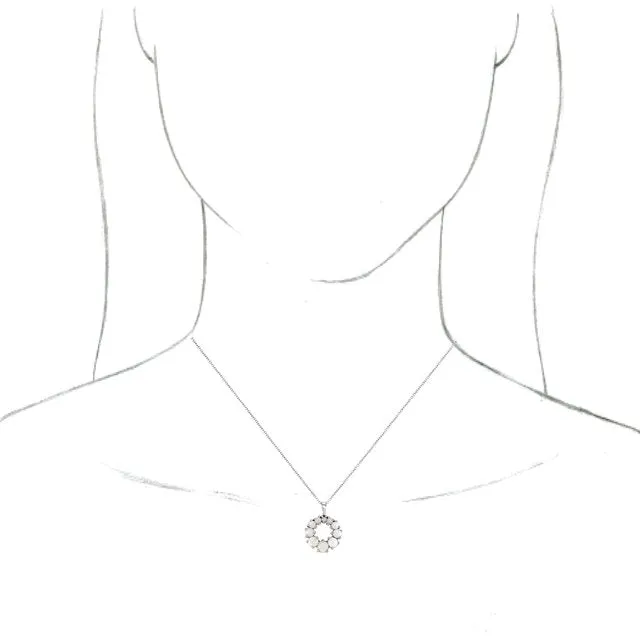 Platinum Opal HaloStyle 18 Necklace TreasureFineJewelers Necklaces