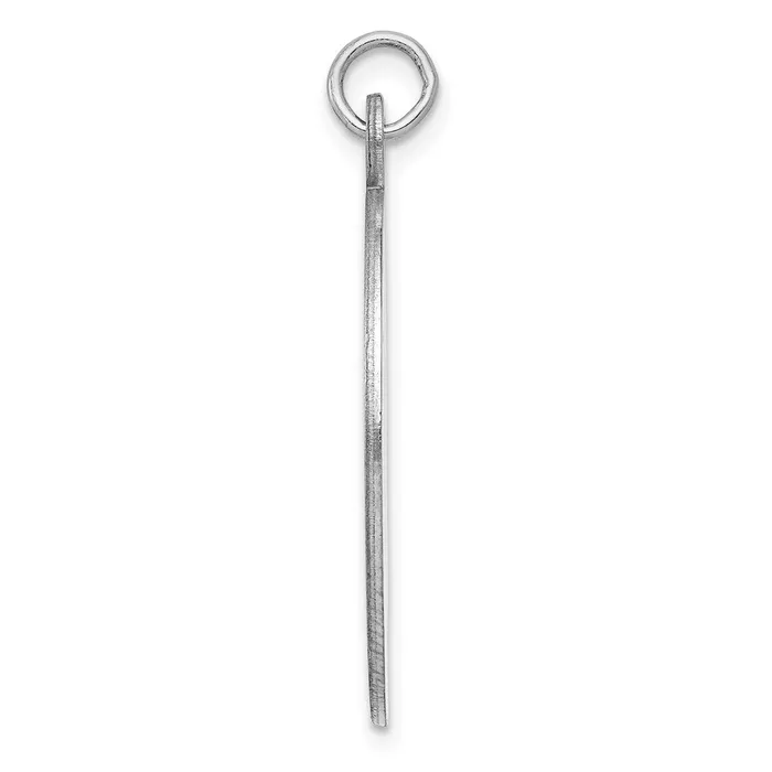 Sterling Silver Rhodplate Eng Oval Polish FrontSatin Back Disc Charm TreasureFineJewelers Rings