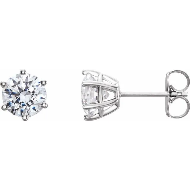 TreasureFineJewelers 14K White 4 mm I1 12 CTW Diamond 6Prong Wire Basket Earrings Earrings TreasureFineJewelers 14K White 4 mm I1 12 CTW Diamond 6Prong Wire Basket Earrings Earrings