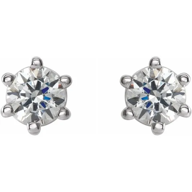 TreasureFineJewelers 14K White 4 mm I1 12 CTW Diamond 6Prong Wire Basket Earrings Earrings