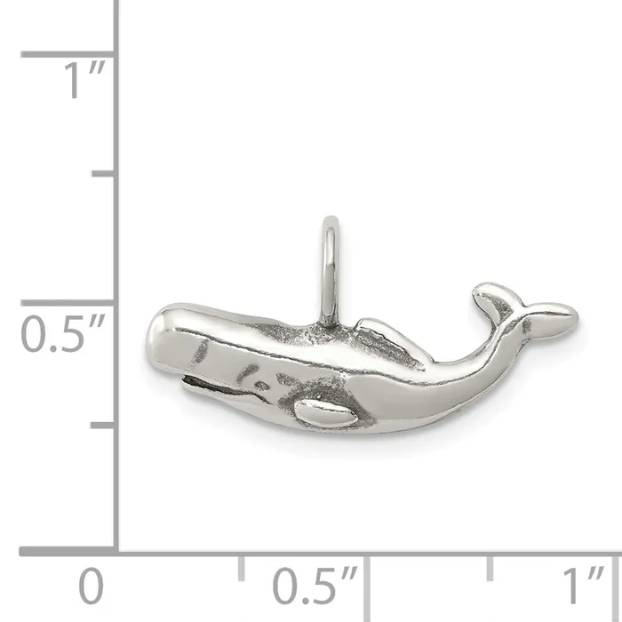 TreasureFineJewelers Necklaces Sterling Silver Antiqued Blue Whale Pendant
