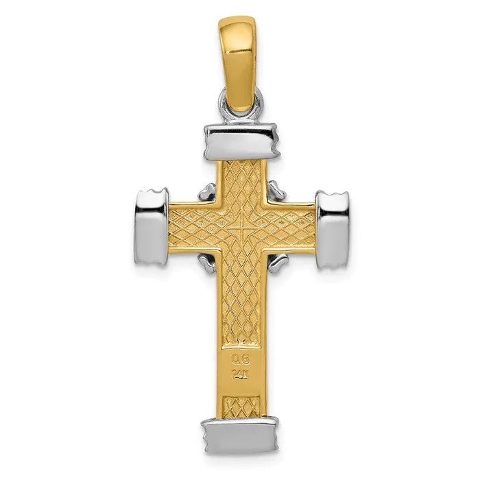 TreasureFineJewelers Rings 14k Twotone Latin Cross Pendant