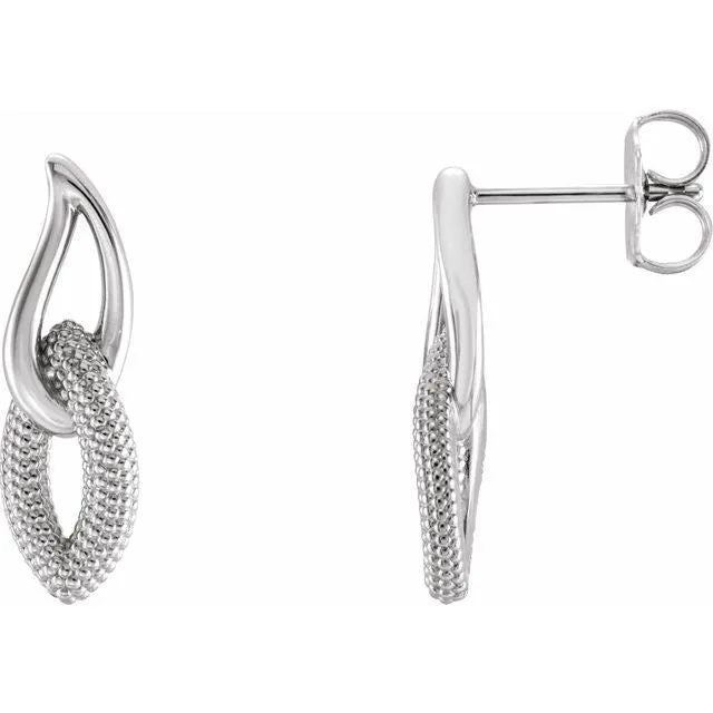 TreasureFineJewelers Sterling Silver Beaded Drop Earrings Earrings