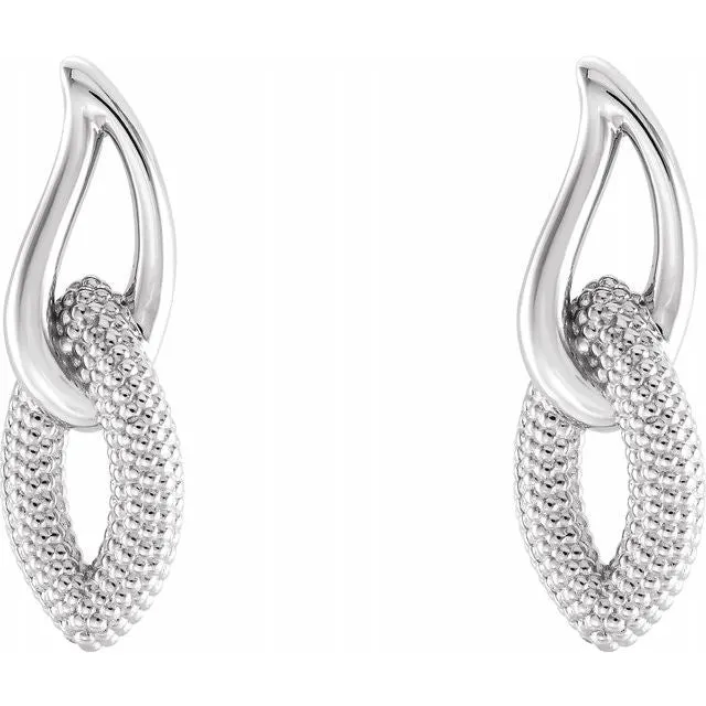 TreasureFineJewelers Sterling Silver Beaded Drop Earrings Earrings