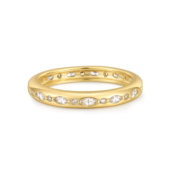 Eklexic Gold Vermeil Multi CZ Channel Ring Rings