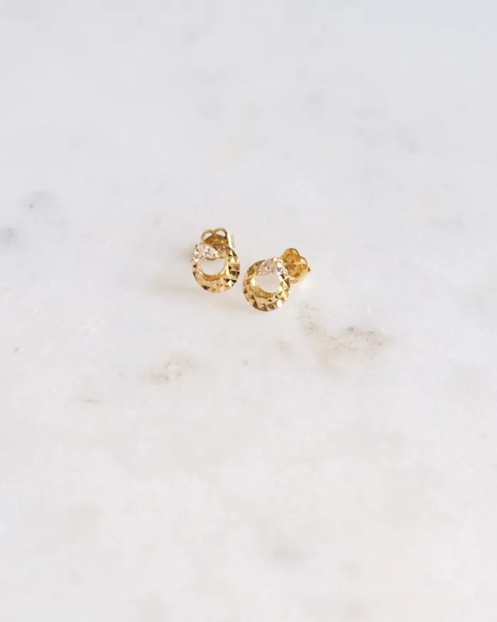 ERIJEWELRY Earrings 14K Marquise Crescent stud earrings