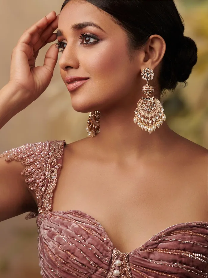 KundanKempu Fusion Dangler Earrings Curio Cottage Earrings