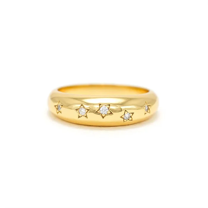 Rings Lovers Tempo Gold Plated Twinkle Dome Ring