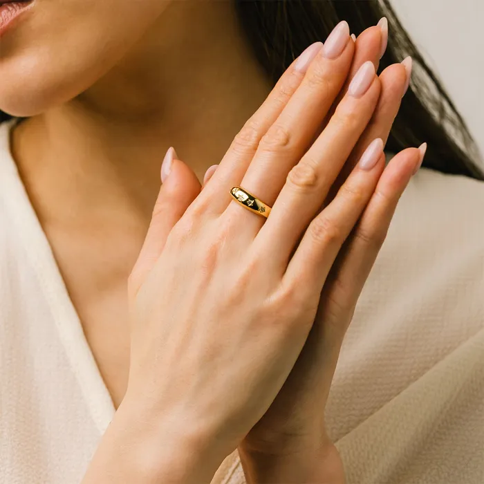 Rings Lovers Tempo Gold Plated Twinkle Dome Ring