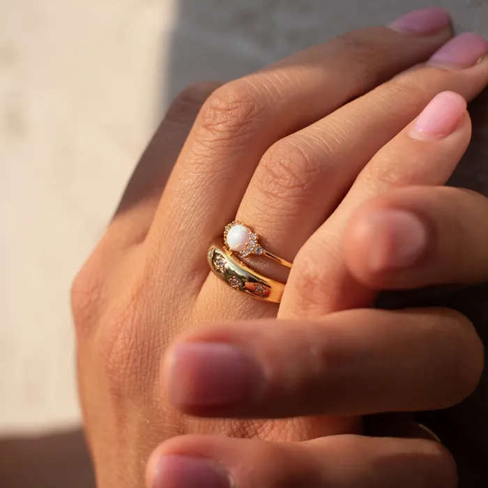 Rings Lovers Tempo Gold Plated Twinkle Dome Ring