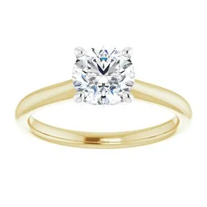 14K YellowWhite 1 CT LabGrown 01 CTW Natural Diamond Accented Engagement Ring LGD12363660010PSTWBC WB Choice Jewelry Rings