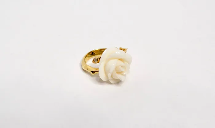 Christian Dior 18k Rose Dior Pre Catelan Yellow Gold Diamond Ring Vintage by Misty Rings