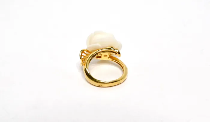 Christian Dior 18k Rose Dior Pre Catelan Yellow Gold Diamond Ring Vintage by Misty Rings