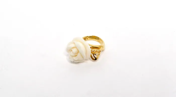 Christian Dior 18k Rose Dior Pre Catelan Yellow Gold Diamond Ring Vintage by Misty Rings