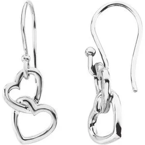 Earrings 14K White 165x95 mm Interlocking Heart Earrings83005304259PSTWBC WB Choice Jewelry Earrings 14K White 165x95 mm Interlocking Heart Earrings83005304259PSTWBC WB Choice Jewelry
