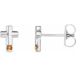 Earrings Platinum Citrine Cross Earrings R17020645PSTWBC WB Choice Jewelry Earrings Platinum Citrine Cross Earrings R17020645PSTWBC WB Choice Jewelry