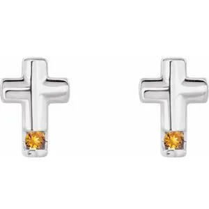 Earrings Platinum Citrine Cross Earrings R17020645PSTWBC WB Choice Jewelry Earrings Platinum Citrine Cross Earrings R17020645PSTWBC WB Choice Jewelry