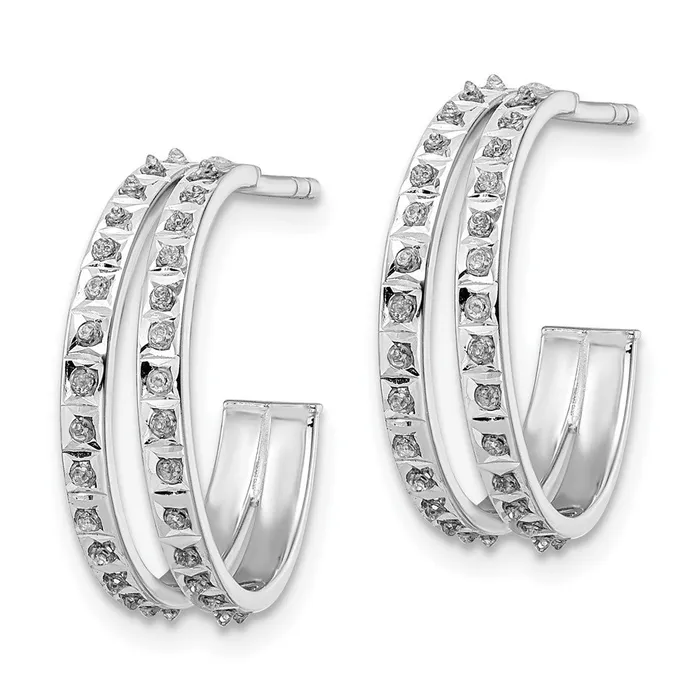 Earrings Sterling Silver Platinumplated Diamond Mystique Post Hoop EarringsWBCQDF184 WB Choice Jewelry Earrings Sterling Silver Platinumplated Diamond Mystique Post Hoop EarringsWBCQDF184 WB Choice Jewelry