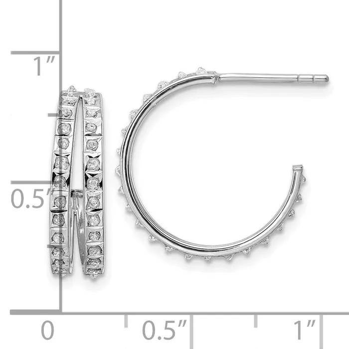 Earrings Sterling Silver Platinumplated Diamond Mystique Post Hoop EarringsWBCQDF184 WB Choice Jewelry Earrings Sterling Silver Platinumplated Diamond Mystique Post Hoop EarringsWBCQDF184 WB Choice Jewelry