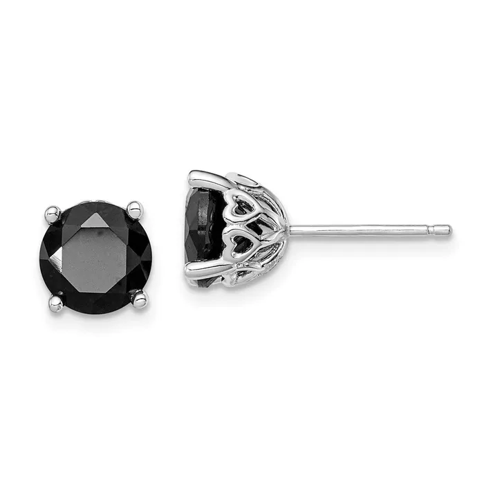Earrings Sterling Silver Rhodiumplated Black Sapphire Post EarringsWBCQE12151 WB Choice Jewelry Earrings Sterling Silver Rhodiumplated Black Sapphire Post EarringsWBCQE12151 WB Choice Jewelry