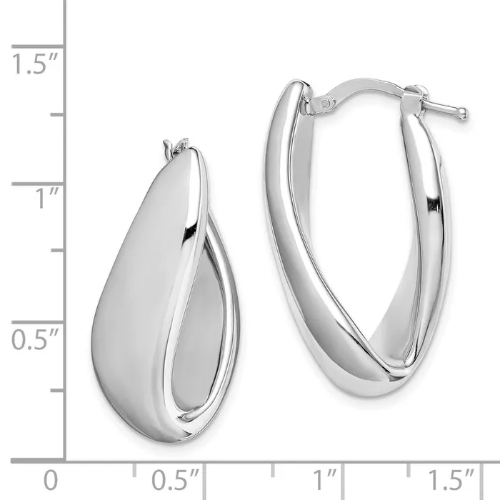 Earrings WB Choice Jewelry Sterling Silver RHplated Polished Twist Hollow Hoop EarringsWBCQE11631 Earrings WB Choice Jewelry Sterling Silver RHplated Polished Twist Hollow Hoop EarringsWBCQE11631