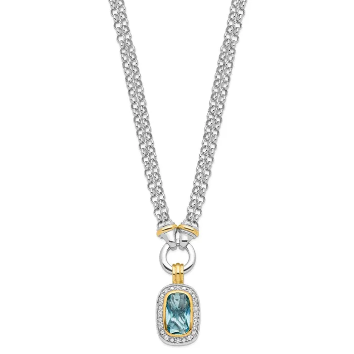 Necklaces Sterling Silver Flash Goldplated CZ NecklaceWBCQG292116 WB Choice Jewelry Necklaces Sterling Silver Flash Goldplated CZ NecklaceWBCQG292116 WB Choice Jewelry
