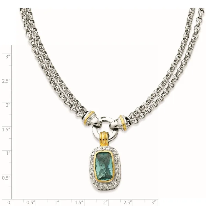 Necklaces Sterling Silver Flash Goldplated CZ NecklaceWBCQG292116 WB Choice Jewelry Necklaces Sterling Silver Flash Goldplated CZ NecklaceWBCQG292116 WB Choice Jewelry